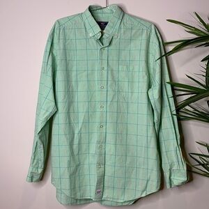 Vineyard Vines || 100% Cotton Murray Green White Button Collared Oxford Shirt L